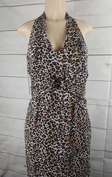 Donna Morgan AnimalPrint  Sleeveless silk Dress size 10 - Picture 1 of 11